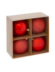 SFERE E PENDAGLI: vendita online Decorazione set 4 palline di Natale rosse Ø10cm in plastica Svea - La magia di Natale a casa...