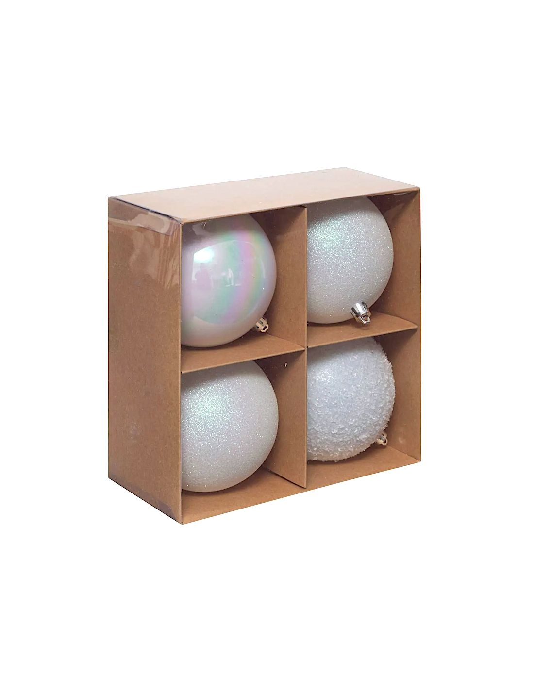 SFERE E PENDAGLI: vendita online Decorazione set 4 palline di Natale bianche Ø10cm in plastica Svea - La magia di Natale a ca...
