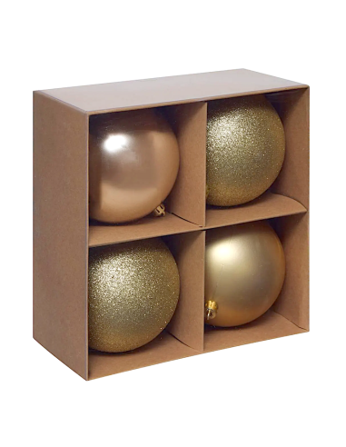 CONF 4 SFERE ORO 10CM PLASTICA