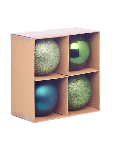 SFERE E PENDAGLI: vendita online Decorazione set 4 palline di Natale verde oliva Ø10cm in plastica Svea - La magia di Natale ...