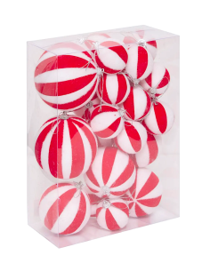 SFERE E PENDAGLI: vendita online Decorazione palline di Natale Ø10cm rosso e bianco a righe set 22 Atmosphera - La magia di N...