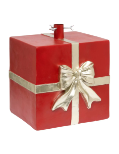 BASE ALBERO PACCO REGALO METALLO 30X27X35CM ROSSO
