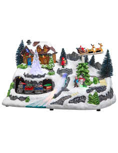 GIOSTRINE E VILLAGGI: vendita online Decorazione di Natale Trenino con Figurine, decorazione luminosa natalizia con LED e det...