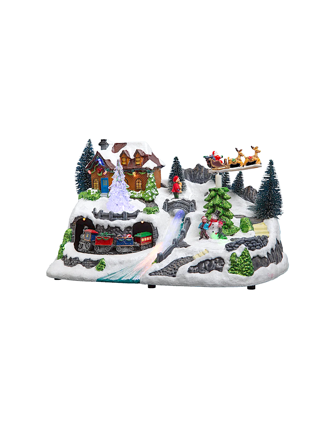 GIOSTRINE E VILLAGGI: vendita online Decorazione di Natale Trenino con Figurine, decorazione luminosa natalizia con LED e det...