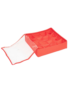 SCATOLA PORTASFERE 16 POSTI 40X40X10CM POLIESTERE ROSSO