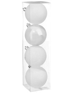 SFERE E PENDAGLI: vendita online Decorazione set 4 palline di Natale bianche D8cm Feeric Lights & Christmas - La magia di Nat...