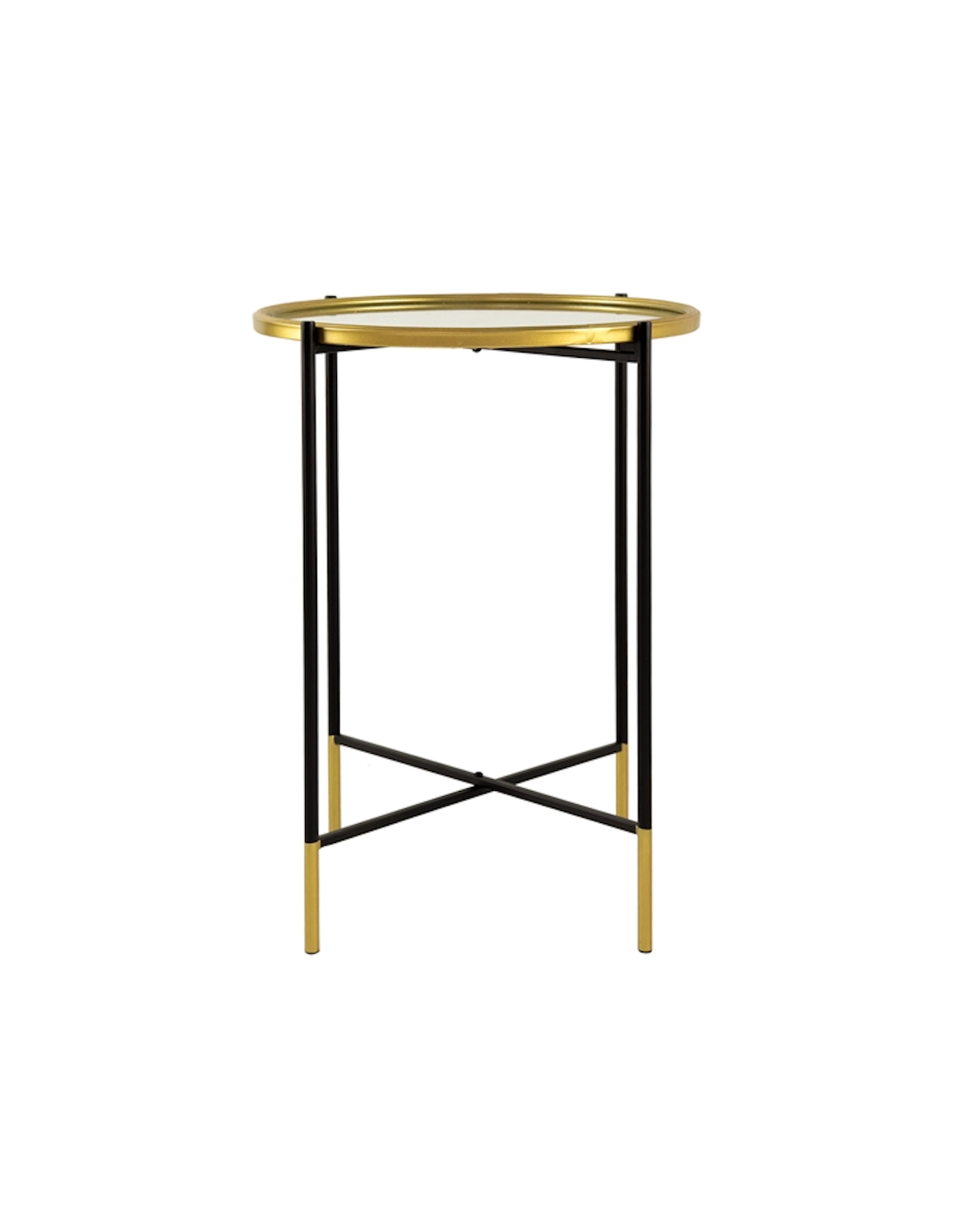 TAVOLINO 801901 1 MIS METALLO/VETRO ORO/NERO