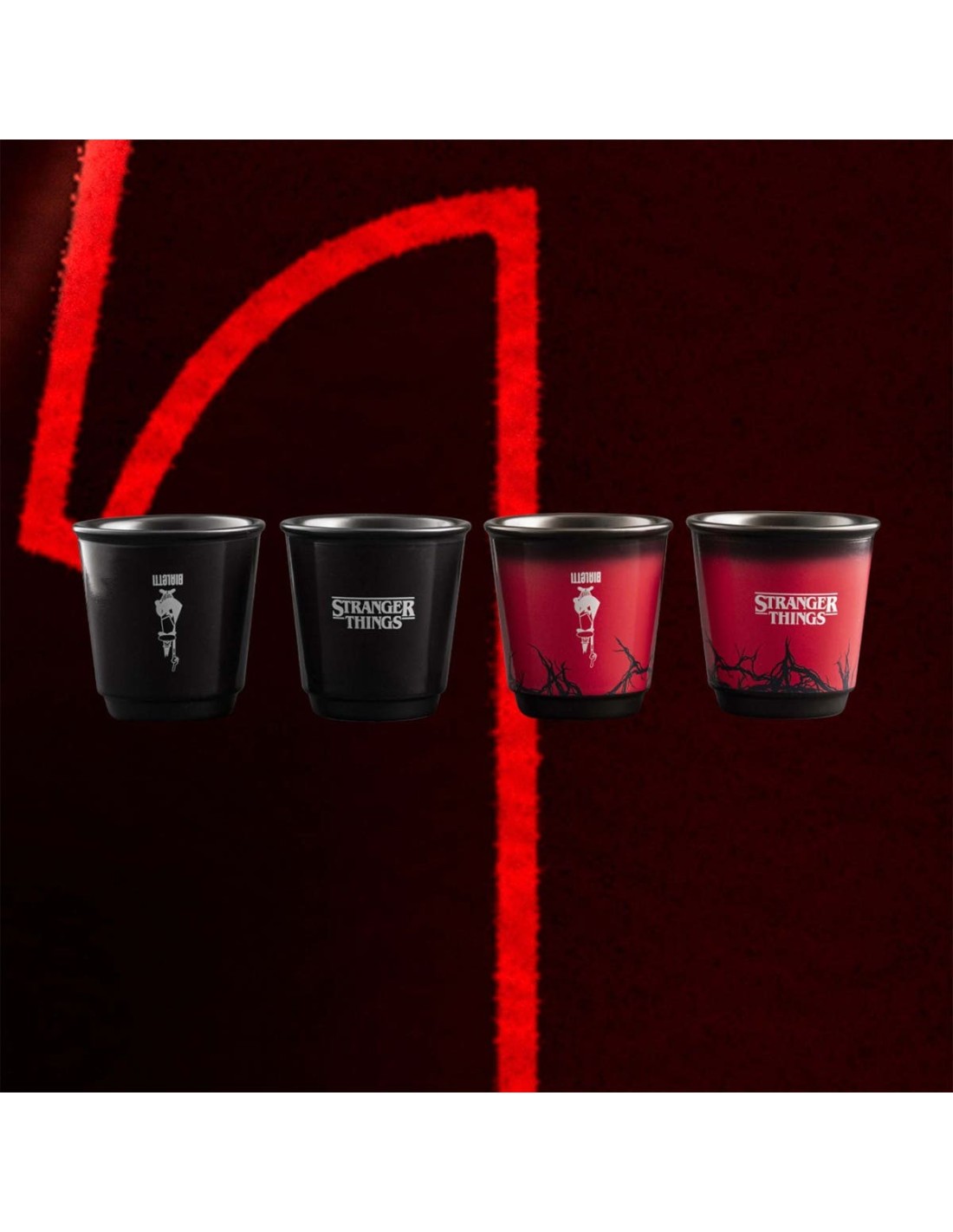 TAZZE CAFFE' E LATTE: vendita online Bialetti Stranger Things Set 4 Bicchierini Termo-Sensibili – Capsule Collection Ufficial...