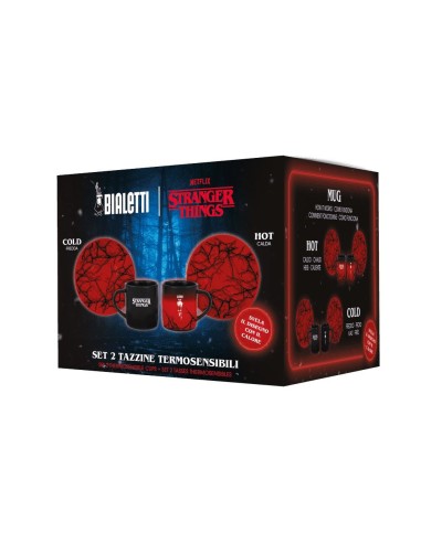TAZZE CAFFE' E LATTE: vendita online Bialetti Stranger Things Set 2 Tazzine con Piattini Termo-Sensibili – Capsule Collection...