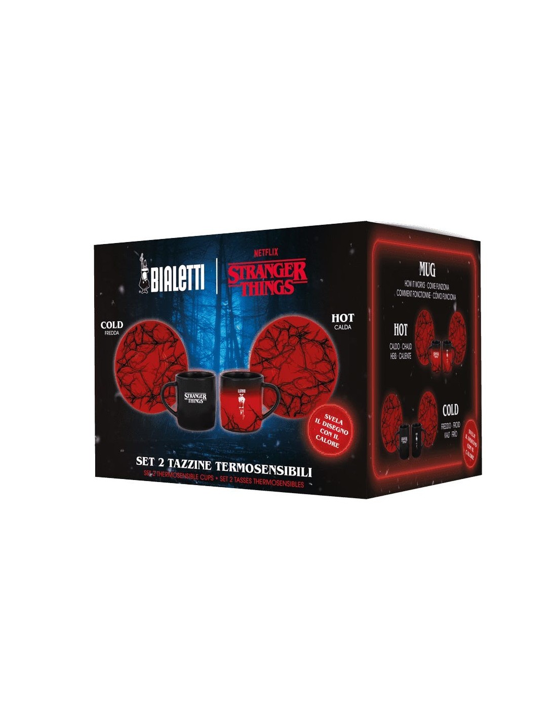 TAZZE CAFFE' E LATTE: vendita online Bialetti Stranger Things Set 2 Tazzine con Piattini Termo-Sensibili – Capsule Collection...