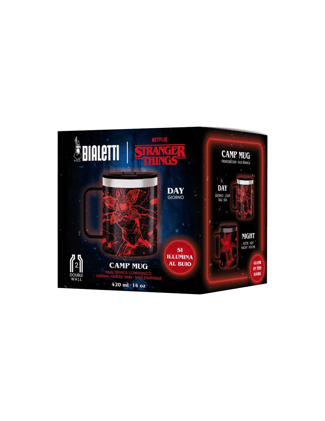 TAZZE CAFFE' E LATTE: vendita online Bialetti Stranger Things Mug con Manico e coperchio 420ml – Capsule Collection Ufficiale...