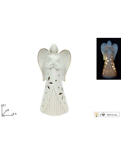 ANGELO CERAMICA 21CM DECORO ORO CON LUCE