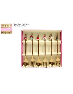 SET 6 SEGNAPOSTO FORCHETTA/CUCCHIAIO BOX ORO