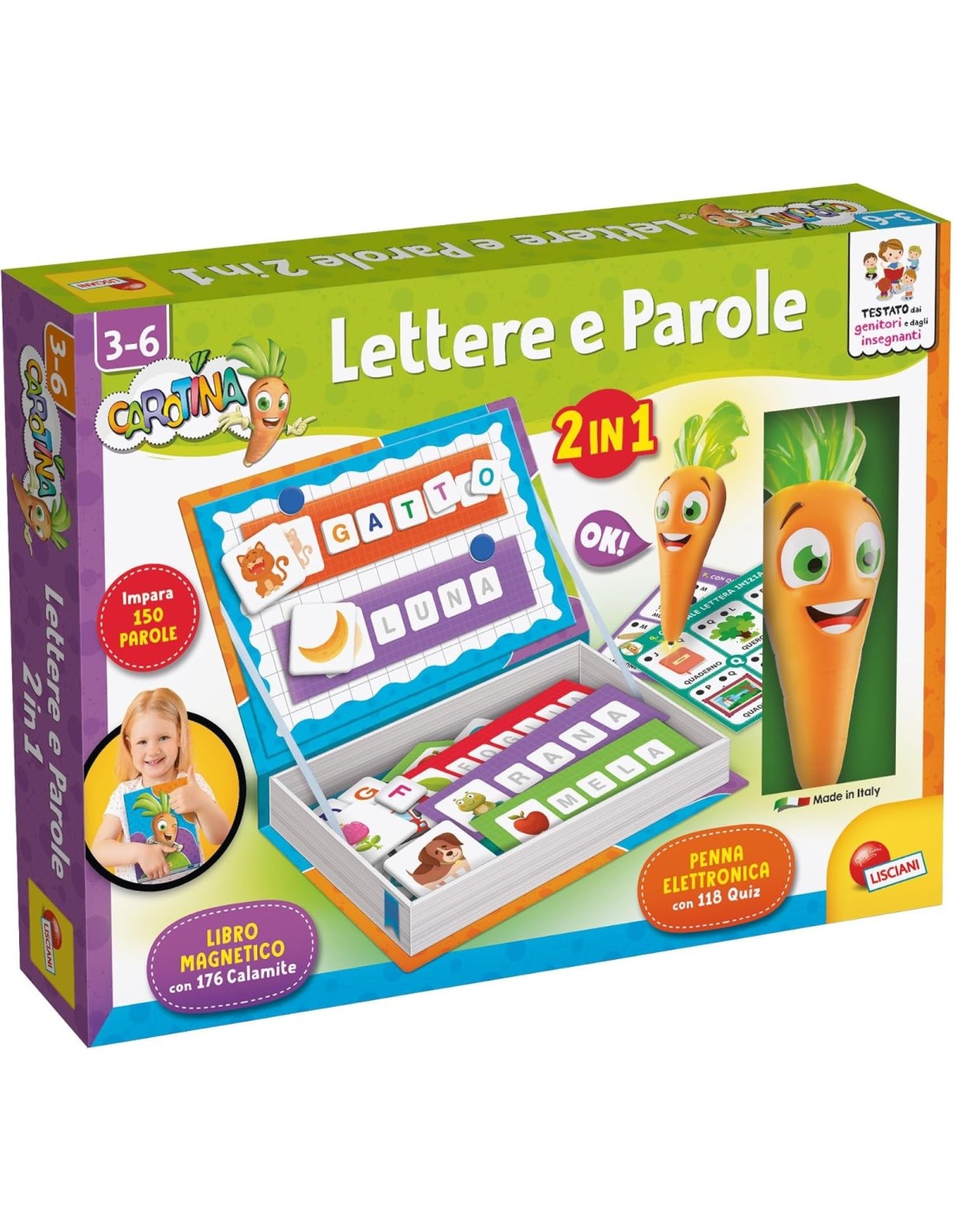 PRESCOLARI: vendita online CAROTINA LETTERE E PAROLE 2IN1 in offerta