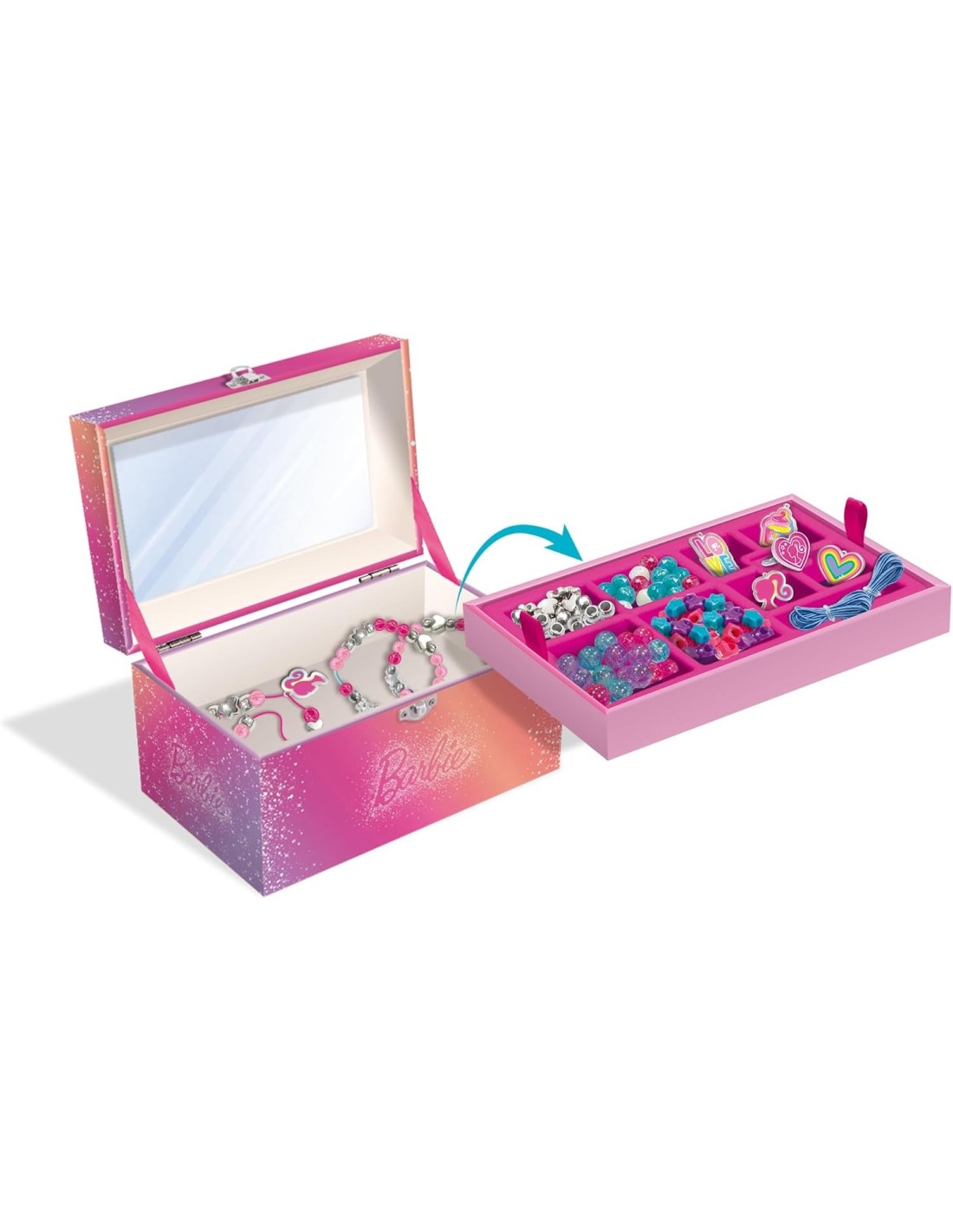 GIOCHI GIRL: vendita online PORTAGIOIE BARBIE CON KIT PERLINE in offerta