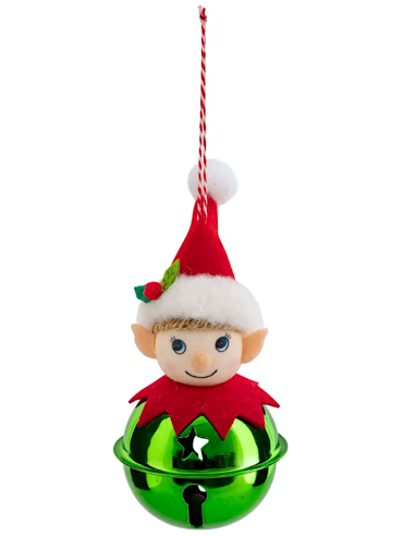 PENDENTE CAMPANELLINO CON ELFO 13CM ASSORTITO