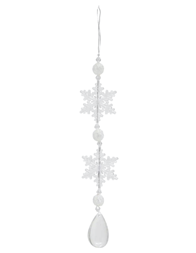 PENDENTE FIOCCO DI NEVE 25CM ACRILICO BIANCO