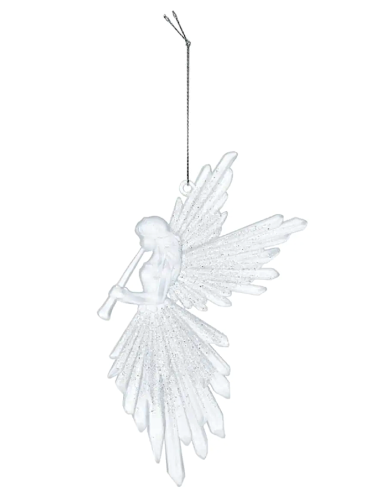 SFERE E PENDAGLI: vendita online Decorazione pendente fata di Natale 16cm in plastica glitterata - La magia di Natale a casa ...