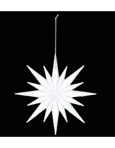 SFERE E PENDAGLI: vendita online Decorazione pendente stella di Natale 12cm in plastica effetto ghiaccio - La magia di Natale...