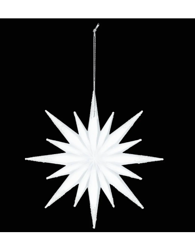 SFERE E PENDAGLI: vendita online Decorazione pendente stella di Natale 12cm in plastica effetto ghiaccio - La magia di Natale...