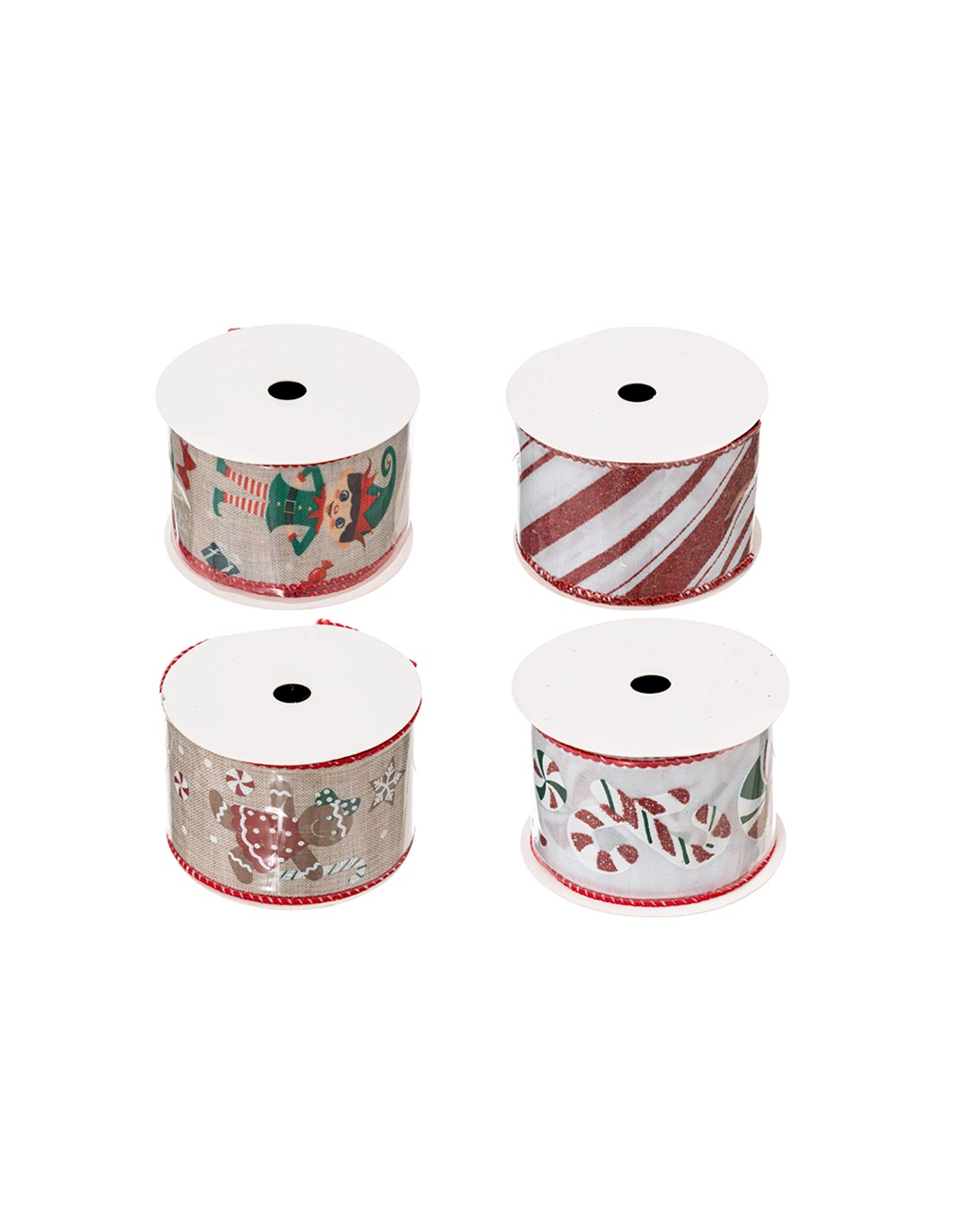 SFERE E PENDAGLI: vendita online Decorazione rotolo nastro di Natale 300cm assortito 50mm Feeric Lights & Christmas - La magi...