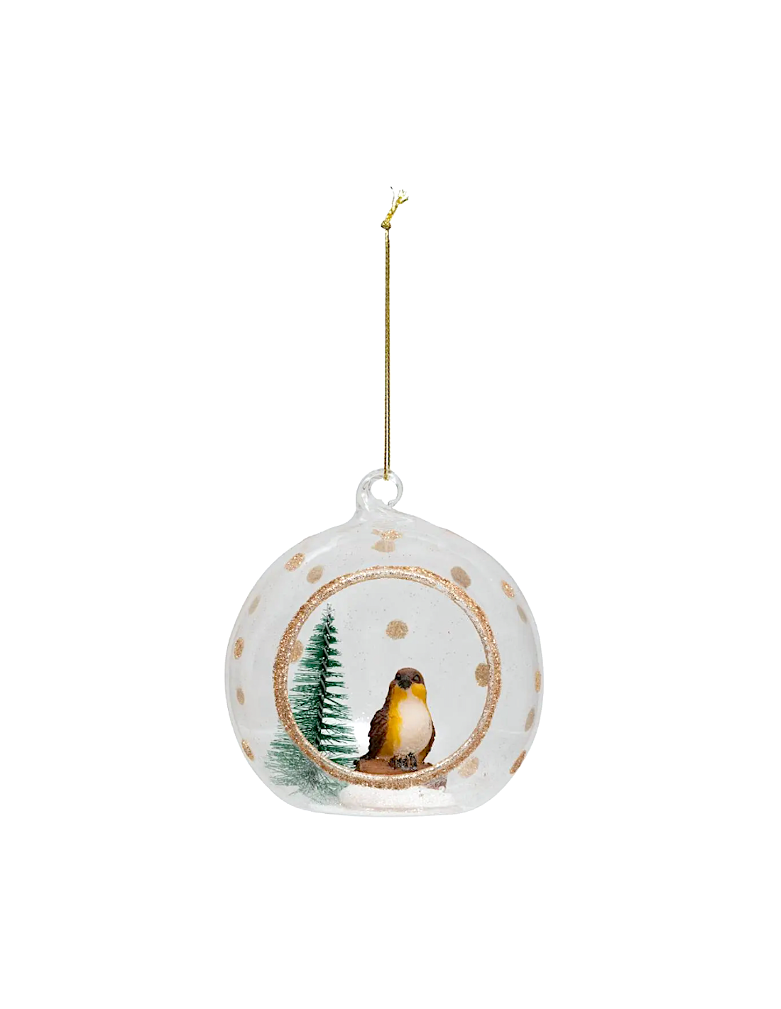 SFERE E PENDAGLI: vendita online Decorazione pendente sfera di Natale con uccello 10cm in vetro marrone - La magia di Natale ...