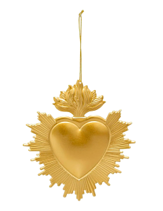 SFERE E PENDAGLI: vendita online Decorazione pendente cuore di Natale ex-voto 12x14cm in metallo dorato - La magia di Natale ...