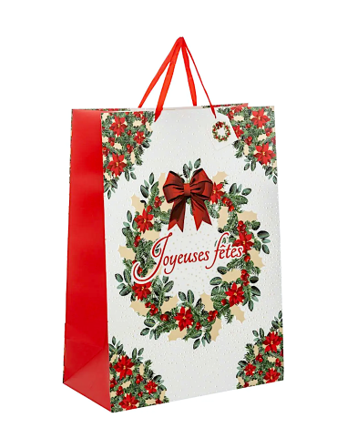 SACCHETTO NATALIZIO GHIRLANDA 40X20X55CM