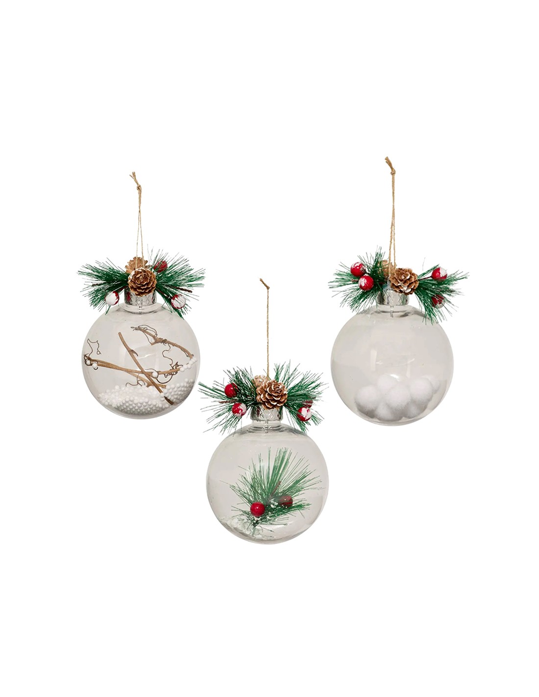 SFERE E PENDAGLI: vendita online Decorazione set 3 palline di Natale Ø10cm in plastica assortite Feeric Lights & Christmas - ...