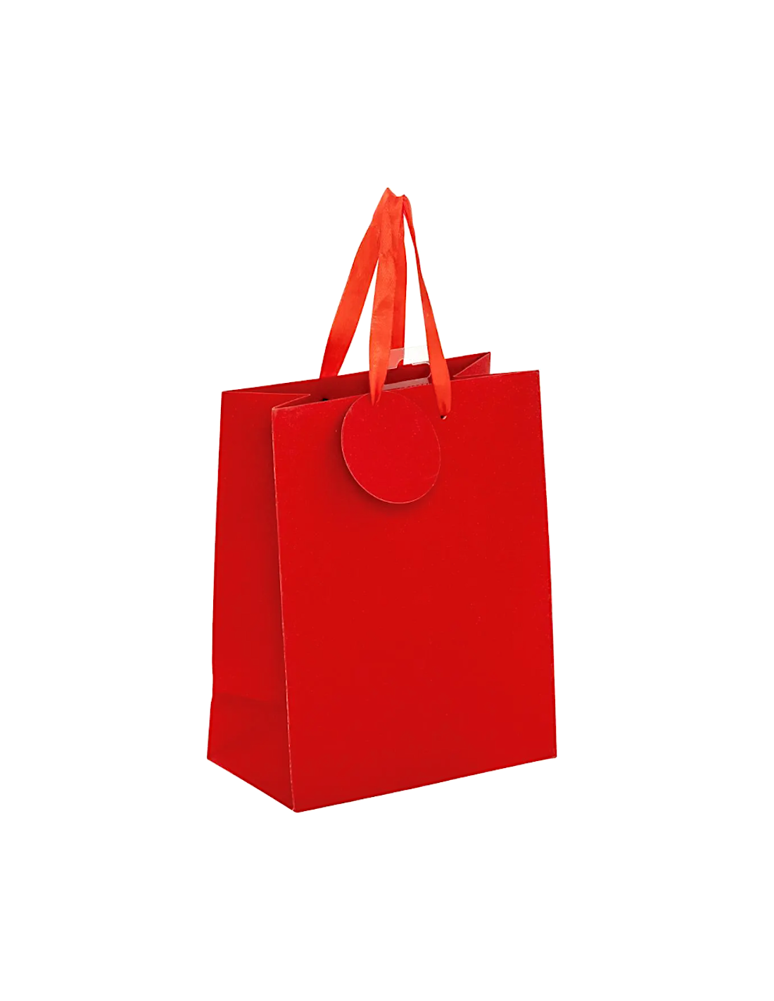 SACCHETTO REGALO ROSSO 18X10X23CM CON PAILETTES