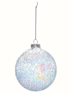 SFERE E PENDAGLI: vendita online Decorazione sfera di Natale 10cm in vetro trasparente effetto iris - La magia di Natale a ca...