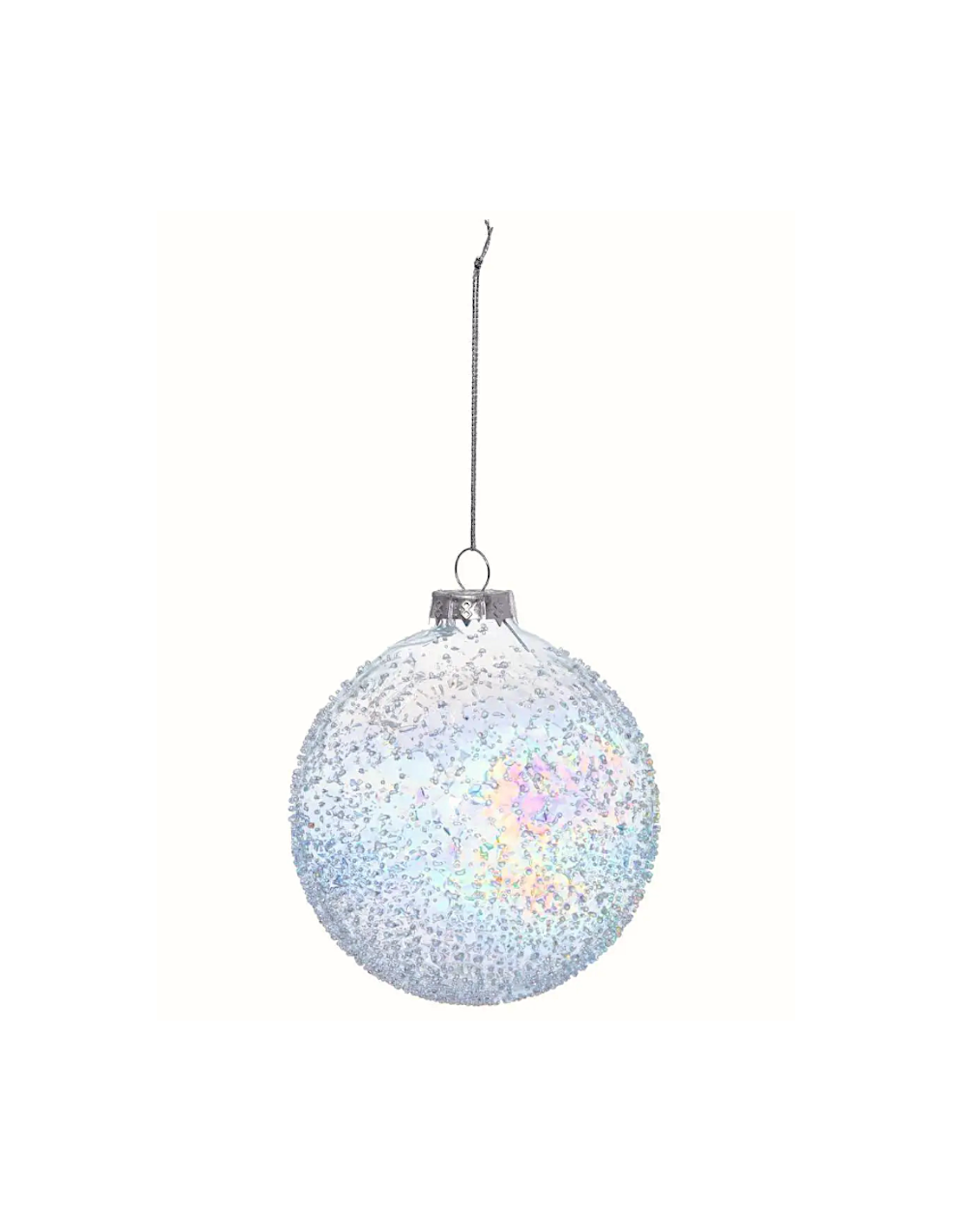 SFERE E PENDAGLI: vendita online Decorazione sfera di Natale 10cm in vetro trasparente effetto iris - La magia di Natale a ca...