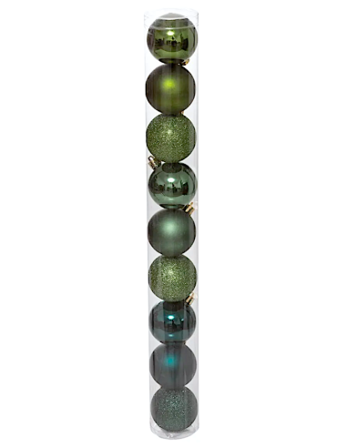 SFERE E PENDAGLI: vendita online Decorazione set 9 palline di Natale verde oliva Ø6cm Feeric Lights & Christmas - La magia di...