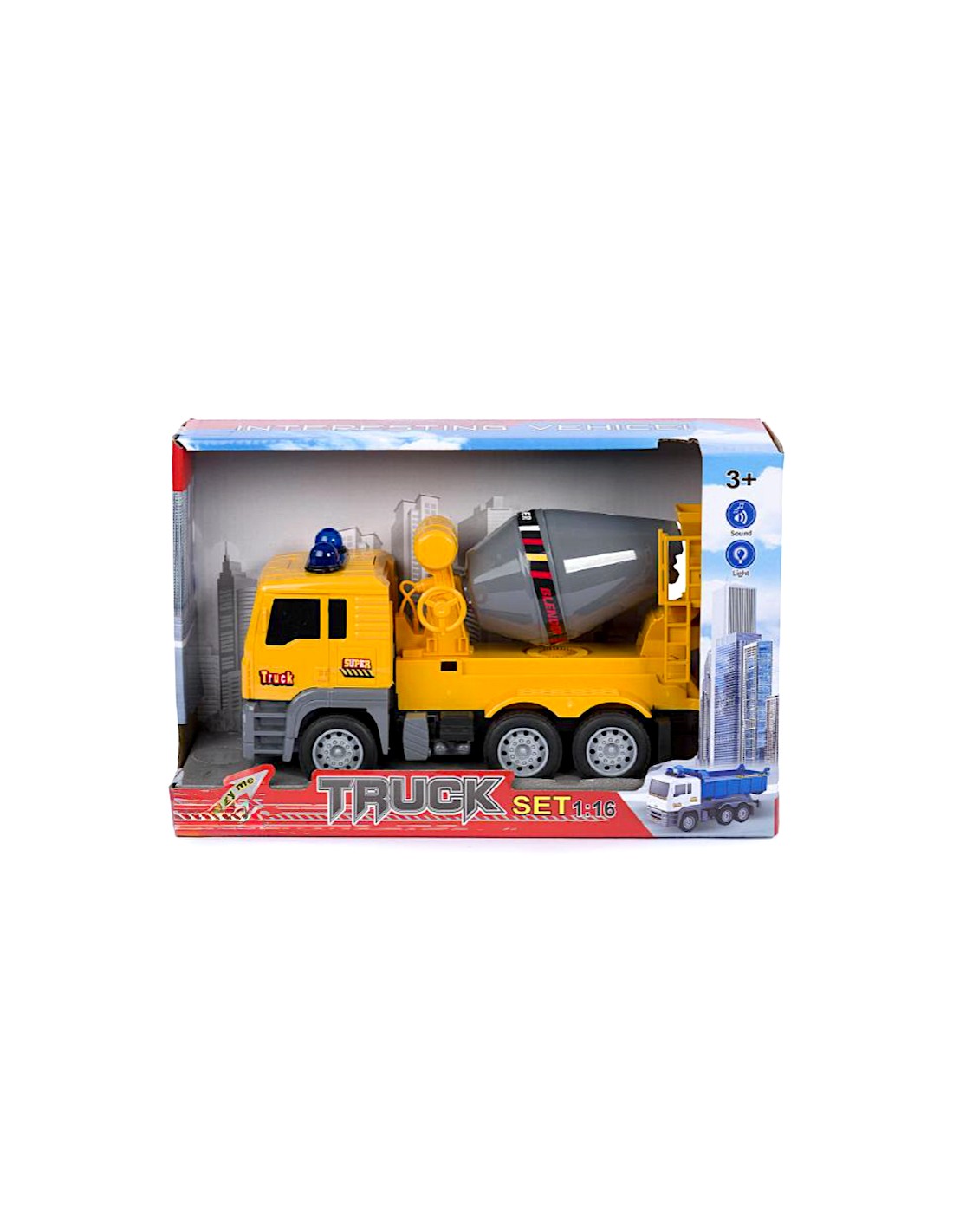 PRESCOLARI: vendita online BETONIERA CON LUCI E SUONI SCALA 1:16, VEICOLO GIOCATTOLO REALISTICO in offerta