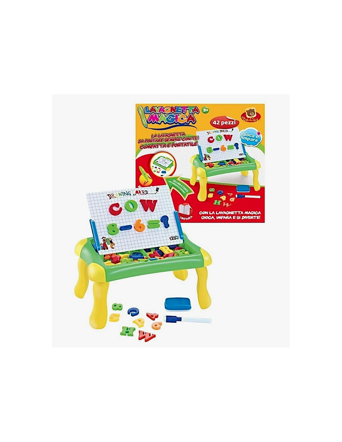 PRESCOLARI: vendita online LAVAGNA MAGNETICA CON LETTERE E NUMERI 30X33CM in offerta