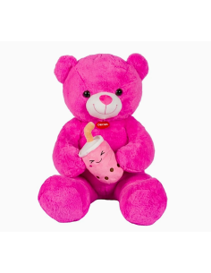 PELUCHE: vendita online PELUCHE ORSO FUCSIA 80CM CON BUBBLE TEA in offerta