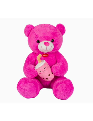 PELUCHE: vendita online PELUCHE ORSO FUCSIA 80CM CON BUBBLE TEA in offerta