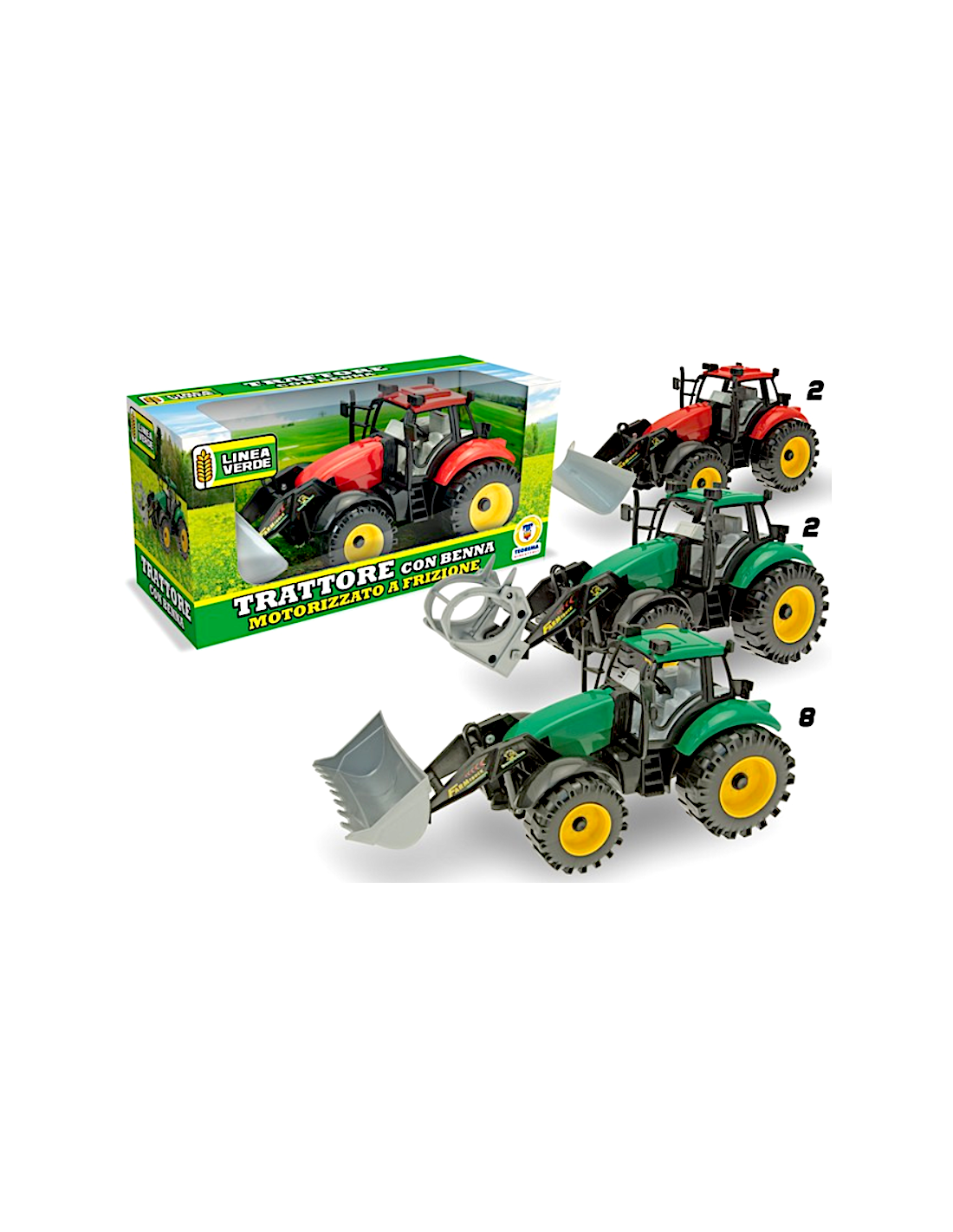 PRESCOLARI: vendita online LINEA VERDE TRATTORE GIOCATTOLO A FRIZIONE CON BENNA ASSORTITO in offerta