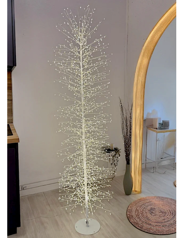 LUCI DI NATALE: vendita online Albero Tiglio Slim Bianco H170cm con 1416 MicroLED FlashLED Diamond, Rami Modellabili in offerta