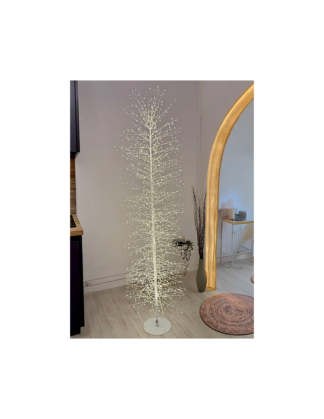LUCI DI NATALE: vendita online Albero Tiglio Slim Bianco H170cm con 1416 MicroLED FlashLED Diamond, Rami Modellabili in offerta