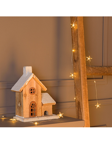 LUCI DI NATALE: vendita online Catena Stelle 1,2m con 12 MicroLED Bianco Caldo CR2032 PDQ, Luci Decorative Natalizie in offerta