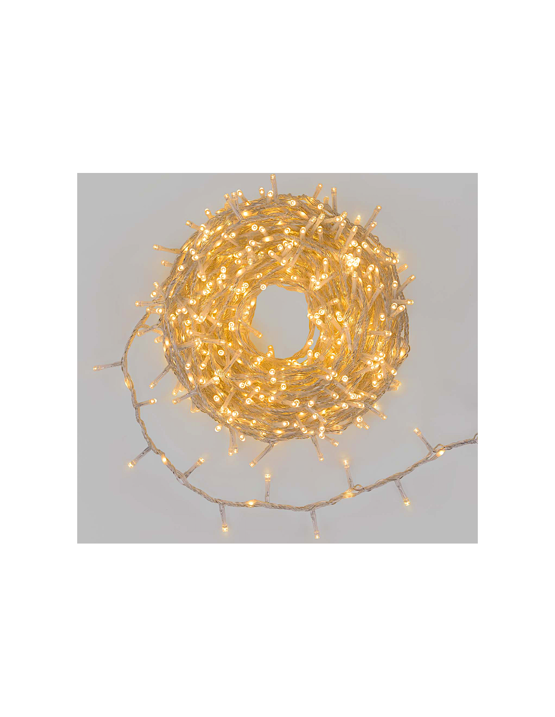LUCI DI NATALE: vendita online Catena MiniCluster Ø6cm 30m StarFall Light 1660 LED Bianco Caldo Cavo Trasparente in offerta