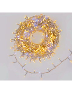 LUCI DI NATALE: vendita online Catena MiniCluster Ø6cm 30m StarFall Light 1660 LED Bianco Caldo e Bianco, Cavo Trasparente in...
