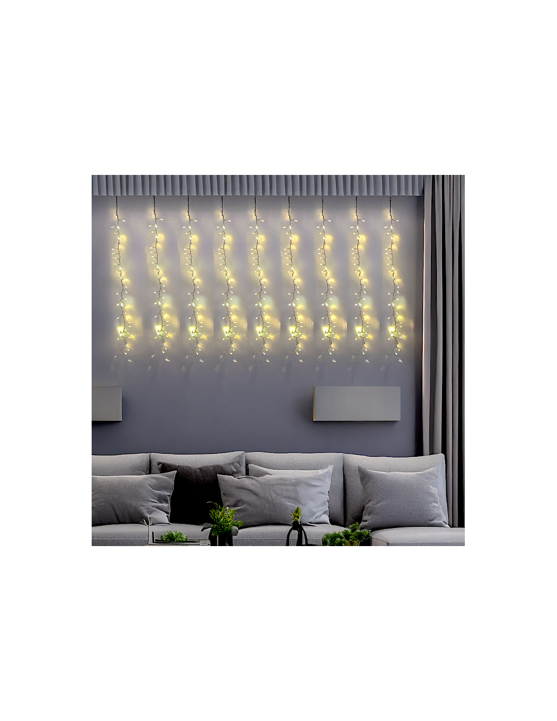 LUCI DI NATALE: vendita online Tenda StarFall Light 460xH80cm 1152 LED Bianco Caldo con Cavo Trasparente in offerta