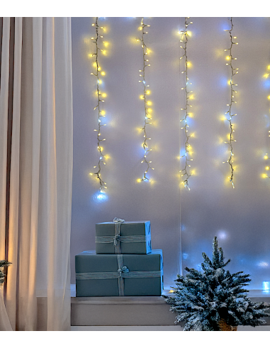 LUCI DI NATALE: vendita online Tenda StarFall Light 460xH80cm 1152 LED Bianco Caldo e Bianco Cavo Trasparente in offerta