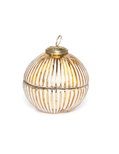 CANDELE E GIROCANDELE: vendita online Candela profumata palla di vetro oro 10x10,5cm, decorazione natalizia elegante, profumo...