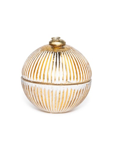 CANDELE E GIROCANDELE: vendita online Candela profumata palla di vetro oro 13x13,5cm, decorazione natalizia elegante, centrot...