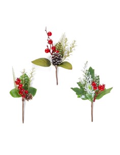 PICK: vendita online Pick natalizio Prima Neve rosso H20cm in plastica e polistirolo, decorazione elegante per albero e ghirl...