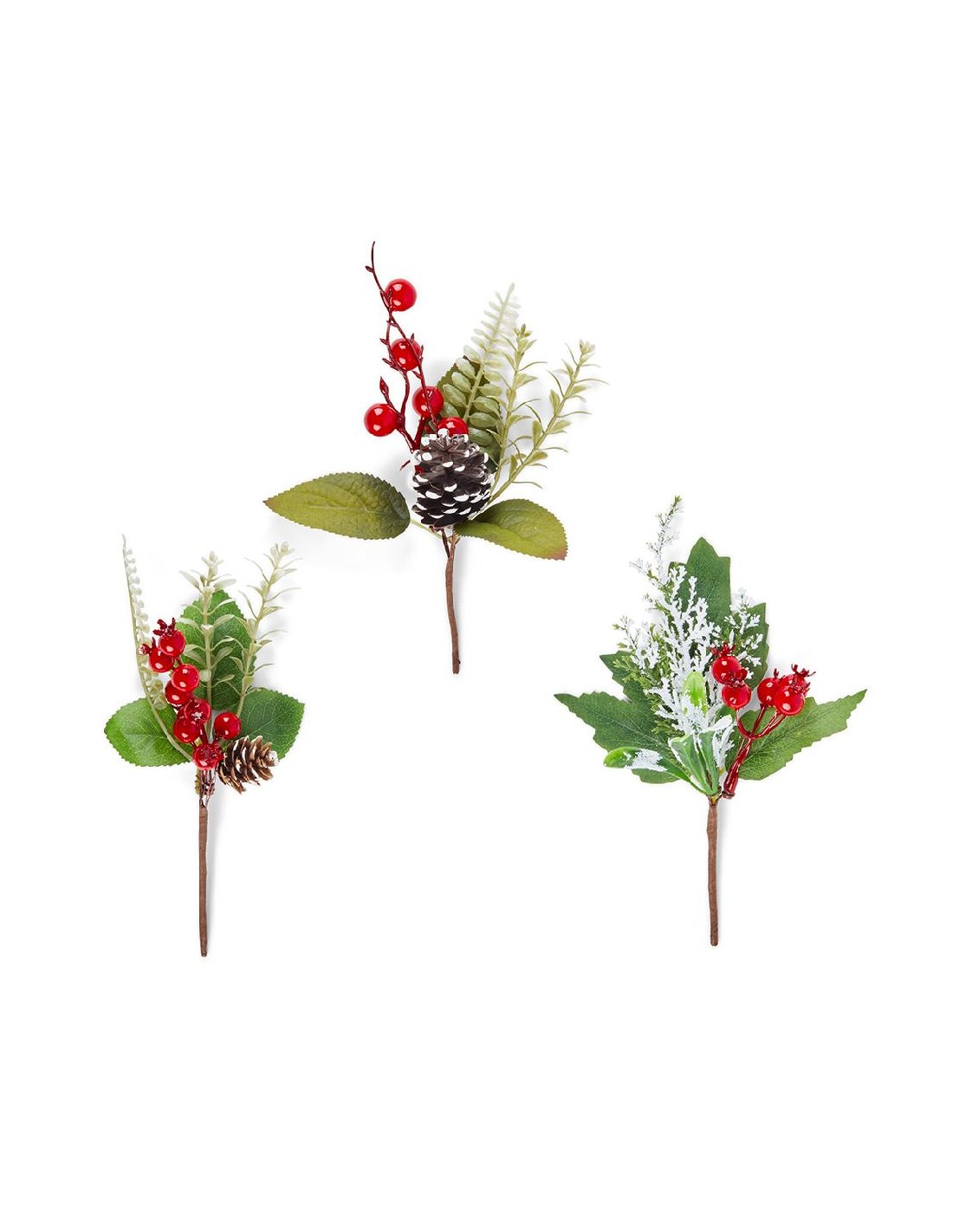 PICK: vendita online Pick natalizio Prima Neve rosso H20cm in plastica e polistirolo, decorazione elegante per albero e ghirl...