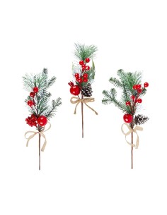 PICK: vendita online Pick natalizio Prima Neve rosso H35cm in plastica e polistirolo, decorazione con effetto neve per albero...